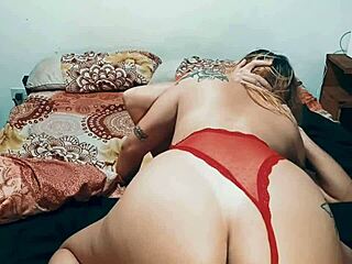 Beautiful 18 year old paraguayan girl with a big ass and red lingerie gets fucked and filled with semen