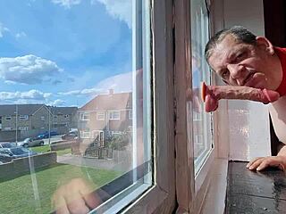 I humiliate myself for cock even when people watch outside