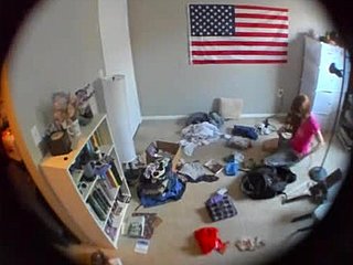 Non-Nude Brunette Ignores You Whilefolding Laundry on Happylilcamgirl