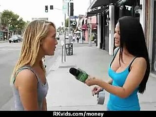 Slutty amateur babe gets paid for wild public sex