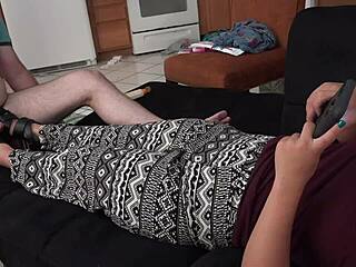 Asain roommate tense worships her feet when rignt on phone