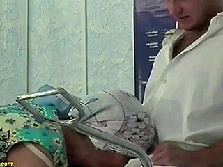 Hairy granny receives her hot doctor’s big hands in the hospital