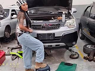 Mechanic Mariana Martix trades car repair for hardcore sex with Duncan Saint