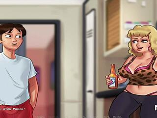 Cartoon Hottie Gives a Summertime Handjob in Sexy Porn Videogame