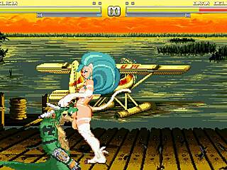 Cartoon game Galore: Darkstalkers felicia catgirl vs. Delga Lizard in furry action