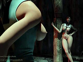 Above is rope bondage, gagging, and domination by Lara Croft and Tifa Laras in part 03