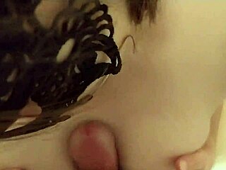 Sensual morning blowjob with a cumshot on natural tits