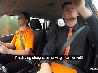 Young compilation home alone brunette with natural tits fucking with driving tutor in car