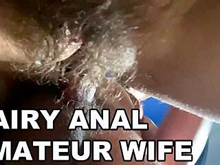 Hairy mature anal amateur wife moans loudly during fucking