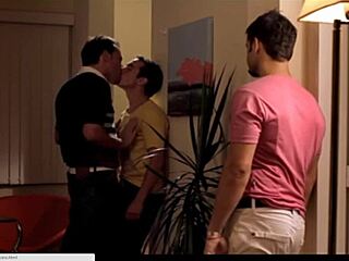 Three man sex with two powerful Argentine film studs