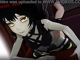 Goth porn in 3D with Jaune and Blake's anal play