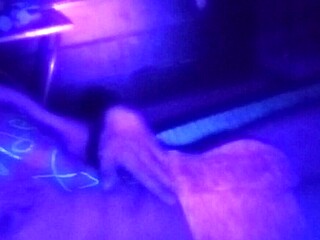 Blacklight: A gay solo masturbation session with a big dick