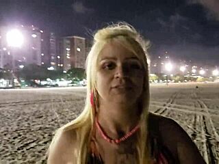 loira do tchan flashing boobs and pussy at beach