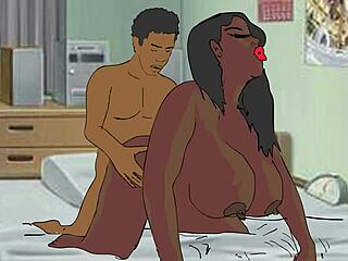 Tatuoidun nigerialaisen ebony-usheretten naidaan Hentai-anime-videolla