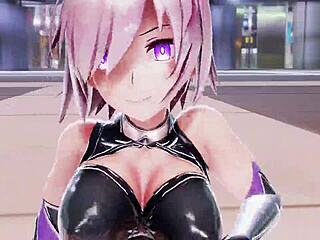 Mashu shines her skin and shows her curvaceous figure in order to capture the cosplay money in this hot clip