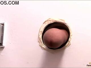 Boob job and cumshot in glory hole sex scene