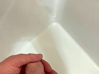 Moaning and cumming in the shower while stroking my thick cock