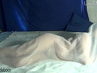 silly latina girl gets naked under sheets for photographer, oops