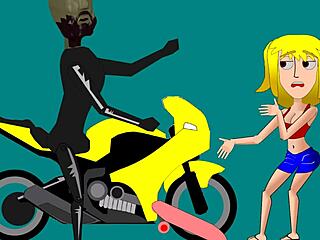 Check out this street cock on motorcycle and skate