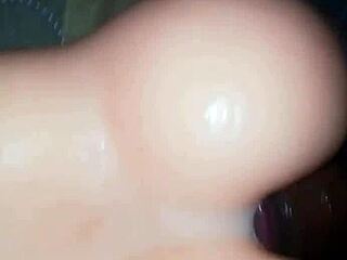 probando mi juguete de silicona big ass with black cock?