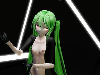 Kirigayah's Miku undressing and dancing in a Hentai 3D video