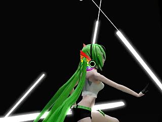 Kirigayah's Miku undressing and dancing in a Hentai 3D video