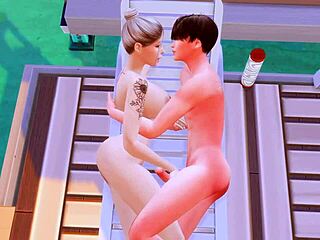 Stepson Fucks Stepmom's Ass While Stepfather Watches In Anime Hentai!