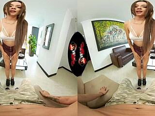 vrlatina - beautiful latin babe strips down and fucks hard in vr