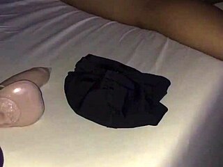 Roxy visits in sexy shorts at midnight, delivering her latina ass to the couple