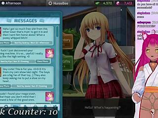 Vtuber Huniepop Part 2: Suggestive Hentai Creampie and Tit Spanking