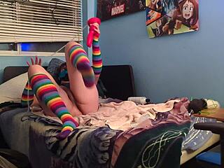 Submissive gay puppy intensely practices with his massive Bad Dragon dildo. He moans loudly during the session.