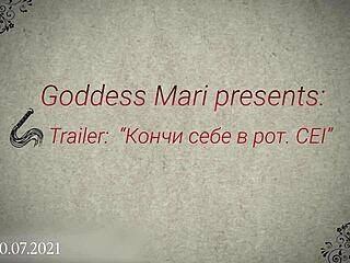 Russian twist in Goddess Mari's oral pleasure