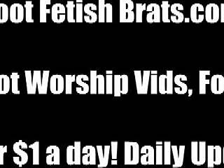 Lesbian mistress dared her to suck cute 18+ toes in bdsm fetish