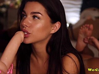 Girl bends over for intense anal toy fuck on webcam!