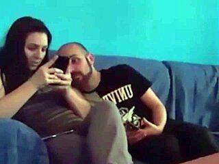 Homemade Couple's Passionate Sofa Sex