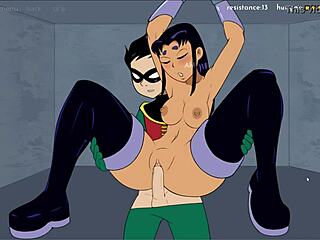 In cartoon porn Blackfire's big ass gets a rough handjob