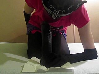 Femboy Using Dildo For Anal And Oral Fun In Stockings