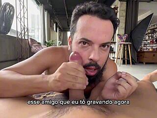 bearded man sucking 41 cocks?