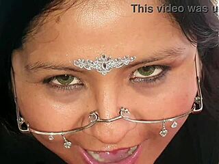 Halloween fetish with belly play, cum swallow, and big tits on display.