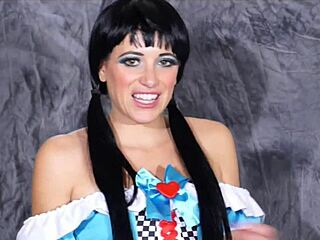 Raven Rae's Costume Strip Tease With Ripped Clothes