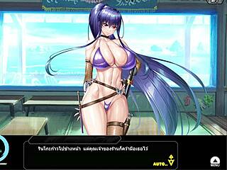 Rinko in Taimanin RPGx game, nostalgic swimwear scene