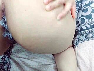 Indian step brother cums in stepsister's tight asshole without parents home