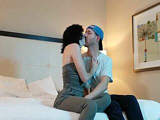 Guy Kisses And Touches Hot Petite Teen Woman.