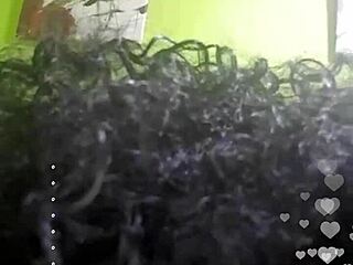 Black Spanish Woman in Instagram Live Stream