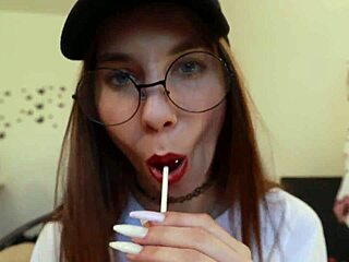 Nothing unusual just sucking clothed chupa chups