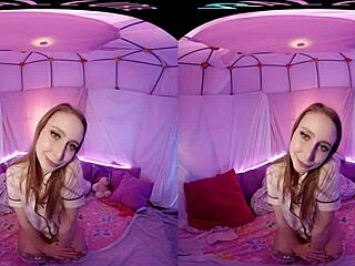 Explore Vrallure's pillow palace with blonde masturbating POV! 😍