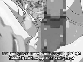 anime footjob hentai scene with sexy feet rubbing cock 😏