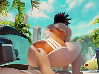 Tracer rides cock at the beach for a creampie 😍