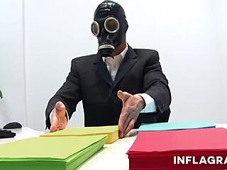 Chesty Blonde Babe In Latex Takes A Hard Shaft