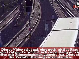 Busty blonde teen feels excitement in public bar during sex date